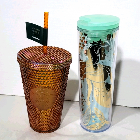 Starbucks 2021 Spring 50 Year gold Studded Cups